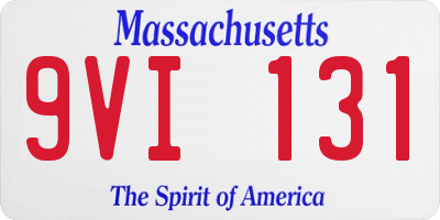 MA license plate 9VI131
