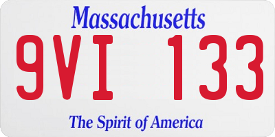 MA license plate 9VI133