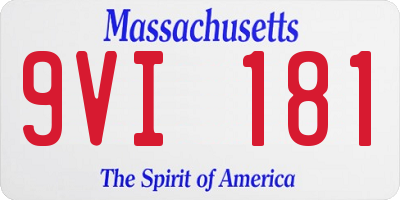 MA license plate 9VI181