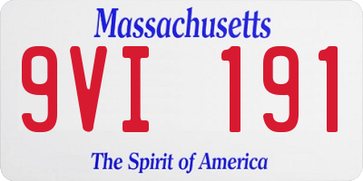 MA license plate 9VI191