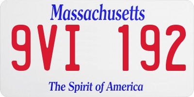 MA license plate 9VI192