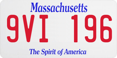 MA license plate 9VI196