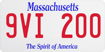MA license plate 9VI200