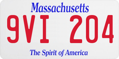 MA license plate 9VI204