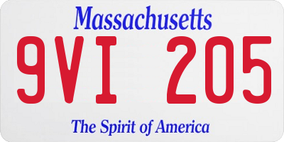 MA license plate 9VI205