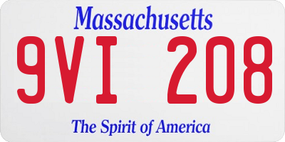 MA license plate 9VI208