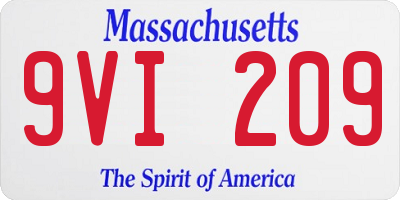MA license plate 9VI209