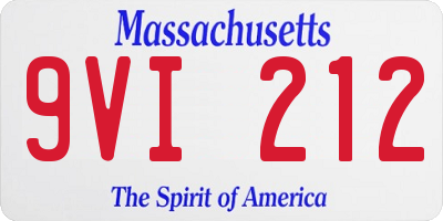 MA license plate 9VI212