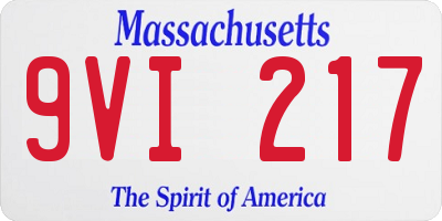 MA license plate 9VI217