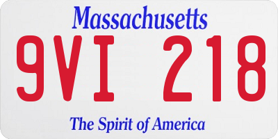 MA license plate 9VI218