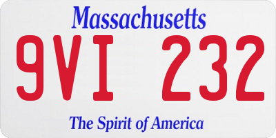 MA license plate 9VI232