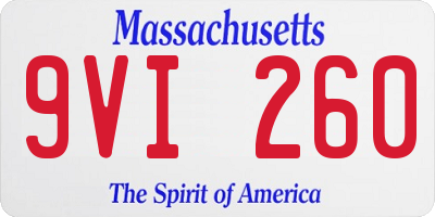 MA license plate 9VI260