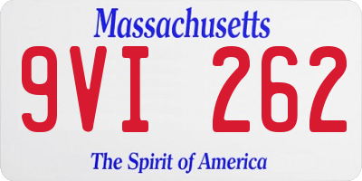 MA license plate 9VI262