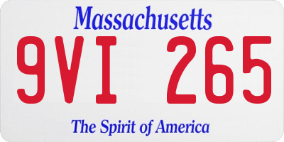 MA license plate 9VI265