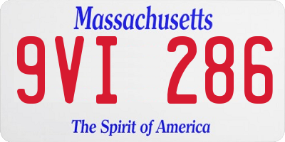 MA license plate 9VI286