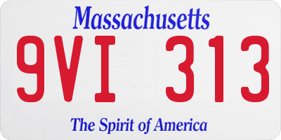 MA license plate 9VI313