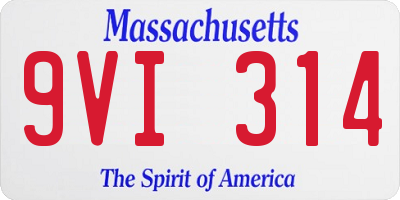 MA license plate 9VI314