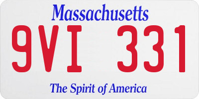MA license plate 9VI331