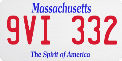 MA license plate 9VI332