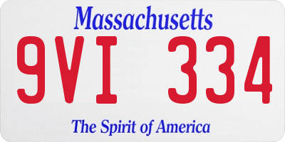 MA license plate 9VI334