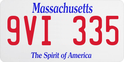 MA license plate 9VI335