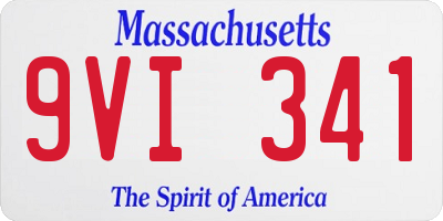 MA license plate 9VI341