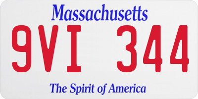 MA license plate 9VI344