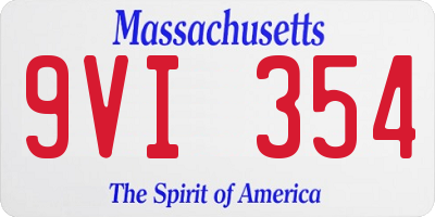 MA license plate 9VI354