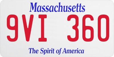MA license plate 9VI360