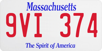 MA license plate 9VI374