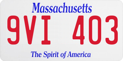 MA license plate 9VI403