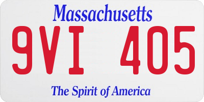 MA license plate 9VI405