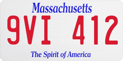 MA license plate 9VI412