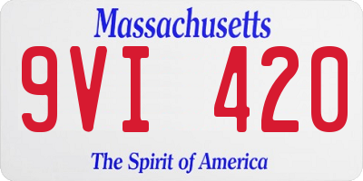 MA license plate 9VI420
