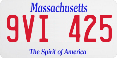 MA license plate 9VI425