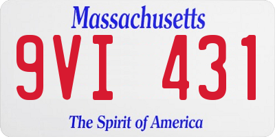 MA license plate 9VI431