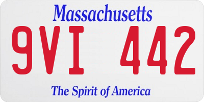 MA license plate 9VI442