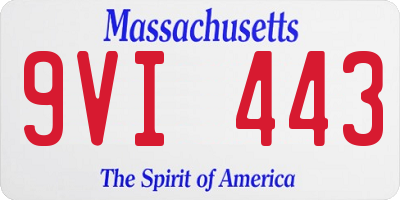 MA license plate 9VI443