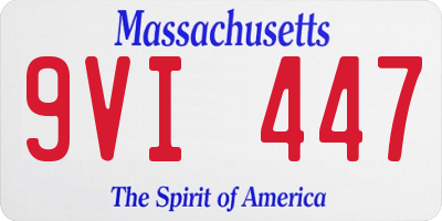 MA license plate 9VI447