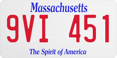 MA license plate 9VI451
