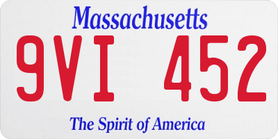 MA license plate 9VI452