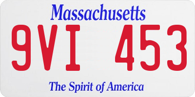 MA license plate 9VI453