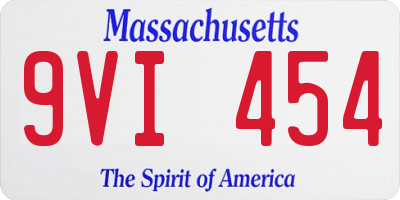 MA license plate 9VI454