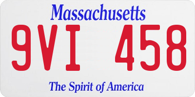 MA license plate 9VI458