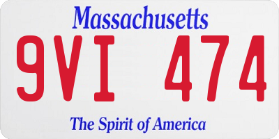 MA license plate 9VI474