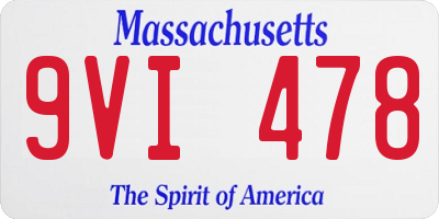 MA license plate 9VI478