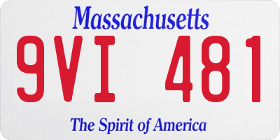 MA license plate 9VI481