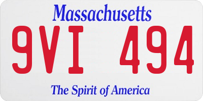 MA license plate 9VI494