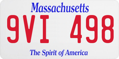 MA license plate 9VI498