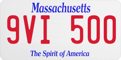 MA license plate 9VI500